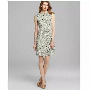 Tory Burch Valerie Crepe Jersey Green White Floral Dress